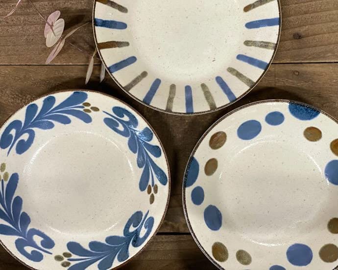 美濃焼ぱいかじやちむん風21.5cm カレー＆パスタ＆ピラフ皿5点セット